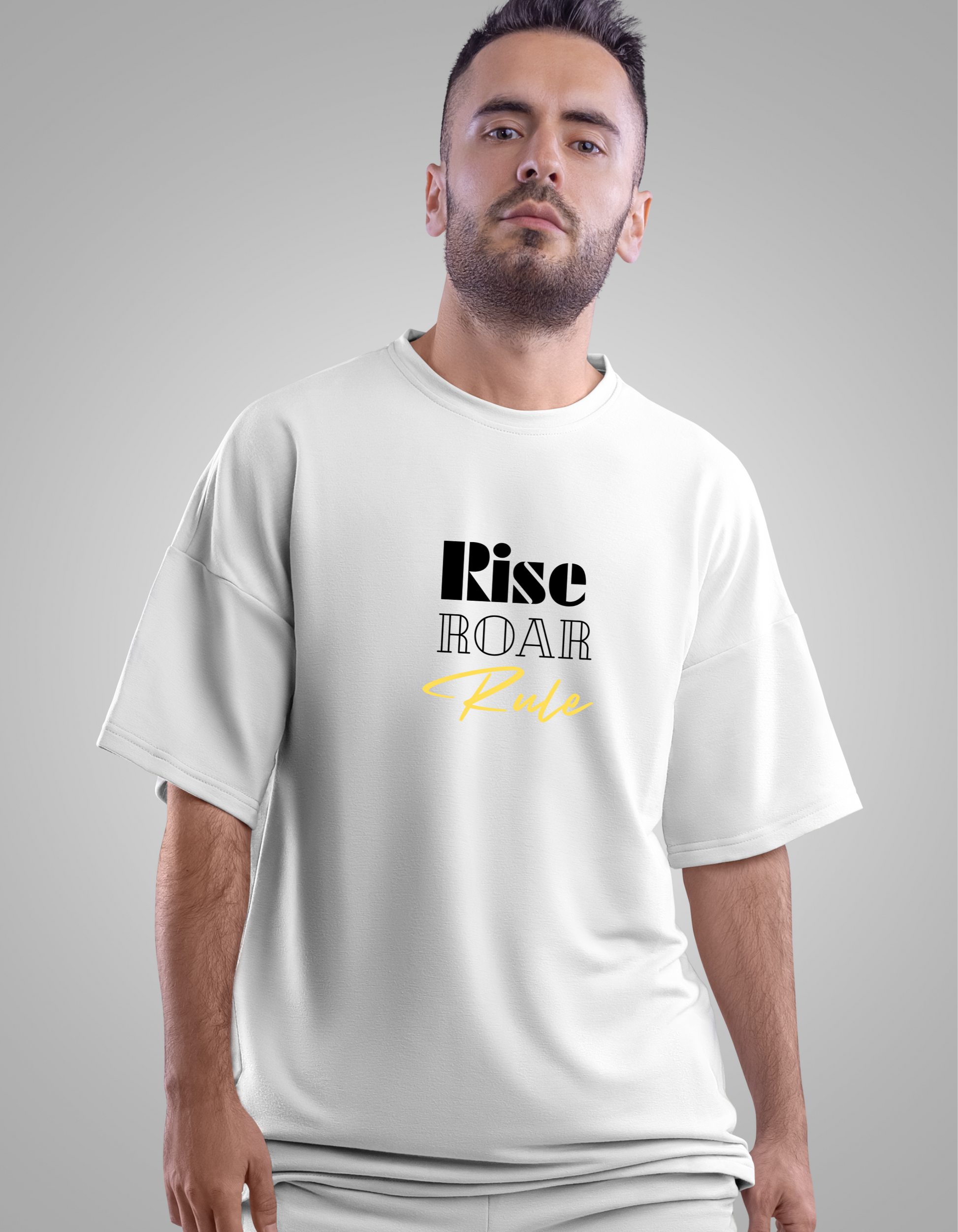 Oversized "Rise Roar Rule" T-Shirt Collection