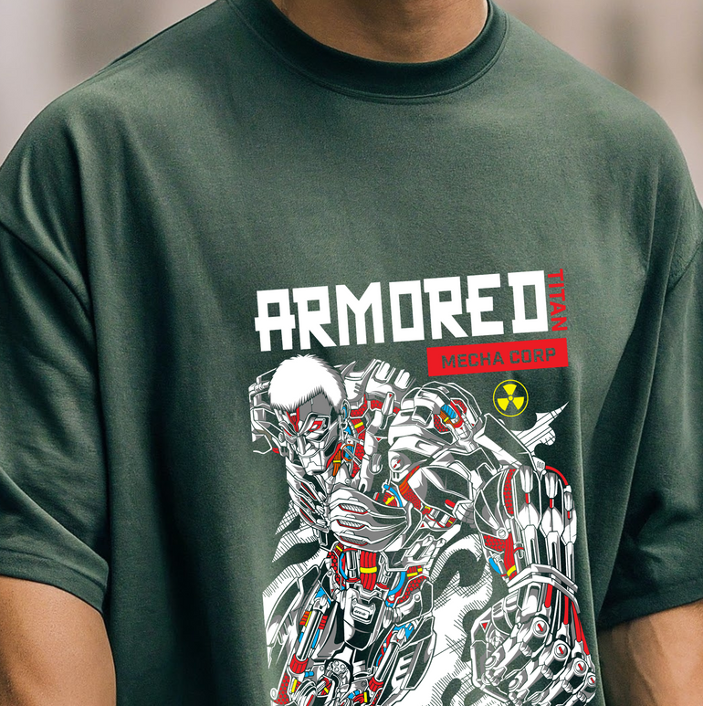 Armored Titan Mecha Corp Oversized Graphic Tee