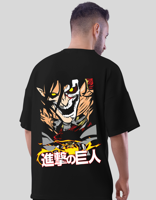 Attack on Titan Anime Design - Eren Yeager and Titans Graphic