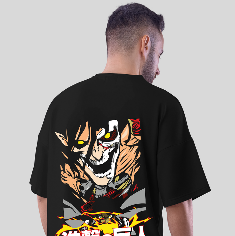 Attack on Titan Anime Design - Eren Yeager and Titans Graphic