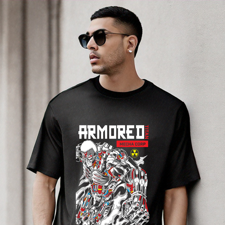 Armored Titan Mecha Corp Oversized Graphic Tee