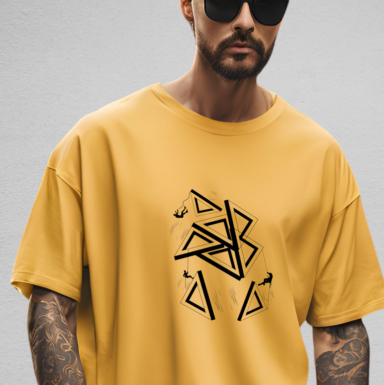 Adventure Seeker's Oversized T-Shirt in Mustard Yellow