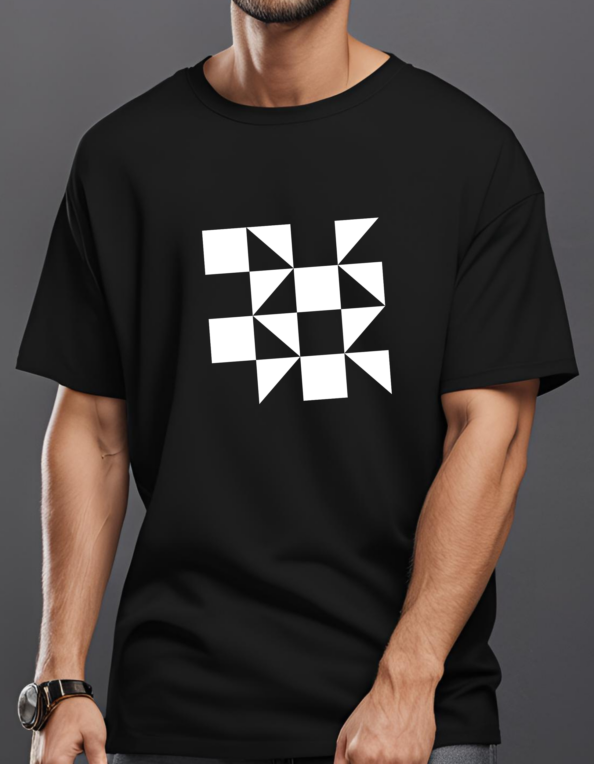 Geometric Monochrome Men's T-Shirt