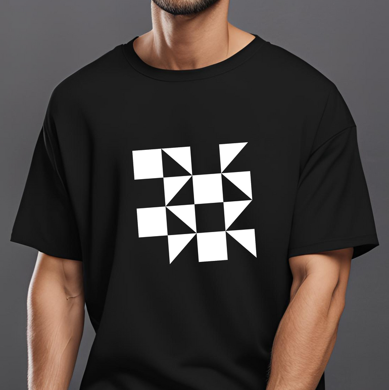 Geometric Monochrome Men's T-Shirt