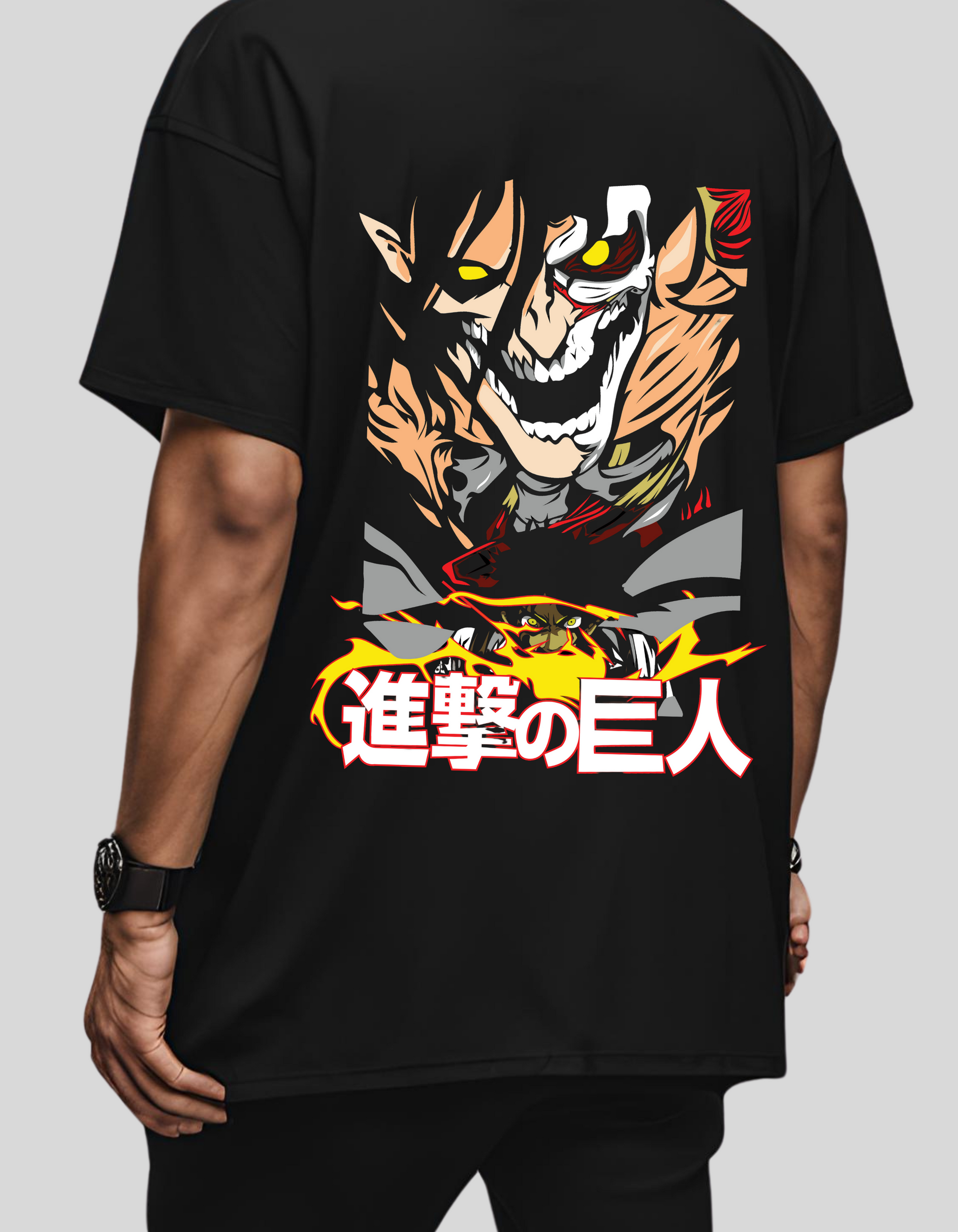 Attack on Titan Anime Design - Eren Yeager and Titans Graphic