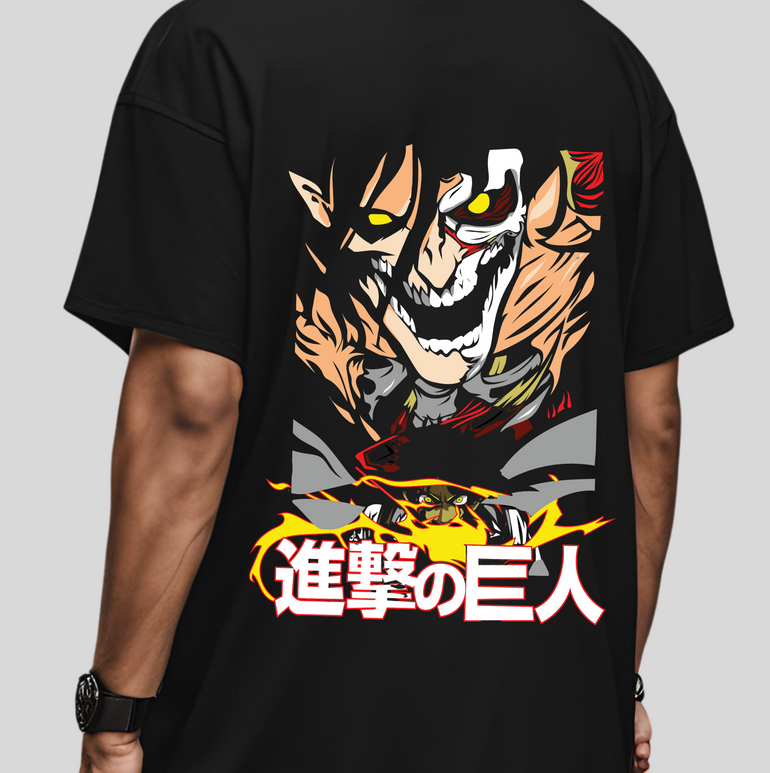 Attack on Titan Anime Design - Eren Yeager and Titans Graphic