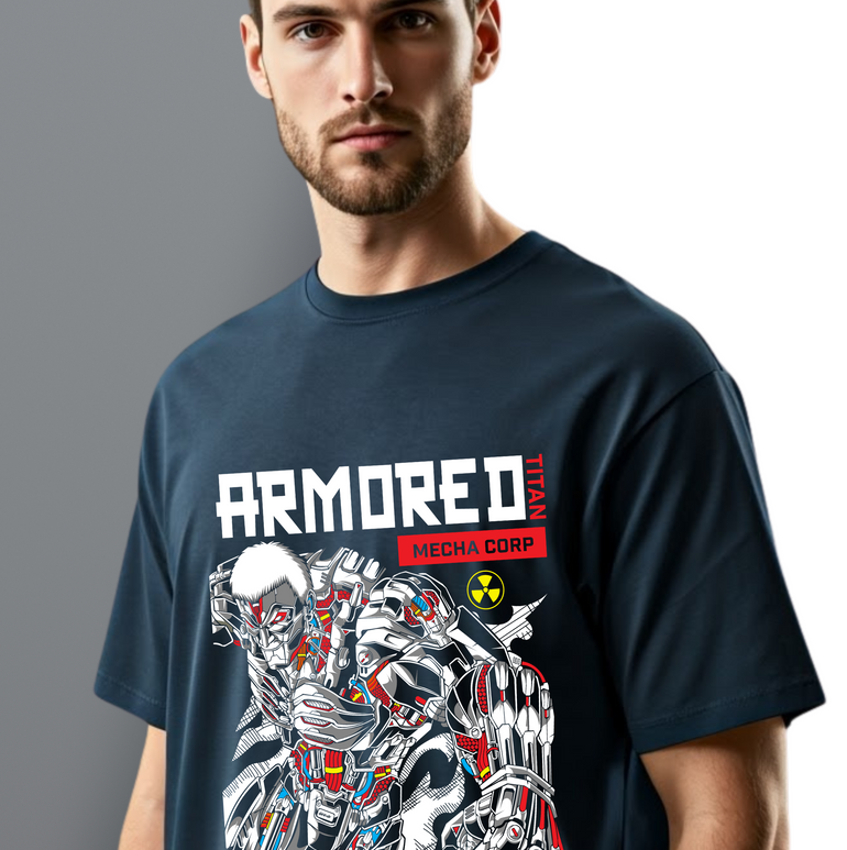 Armored Titan Mecha Corp Oversized Graphic Tee