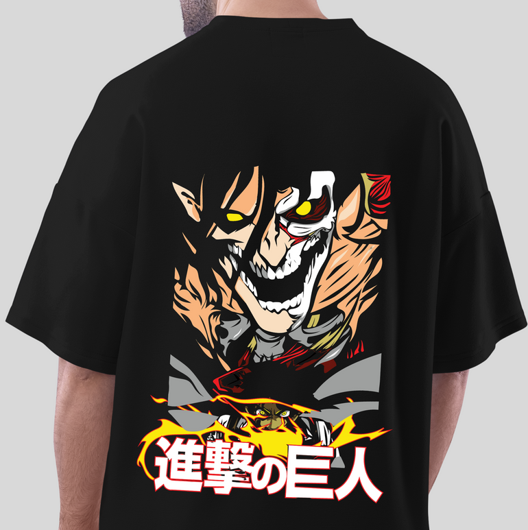 Attack on Titan Anime Design - Eren Yeager and Titans Graphic