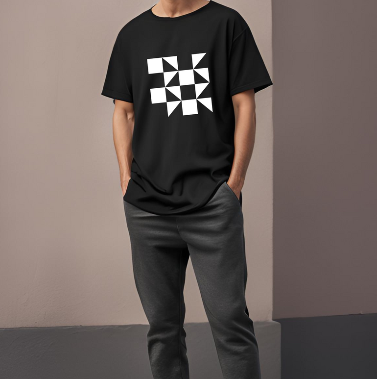 Geometric Monochrome Men's T-Shirt