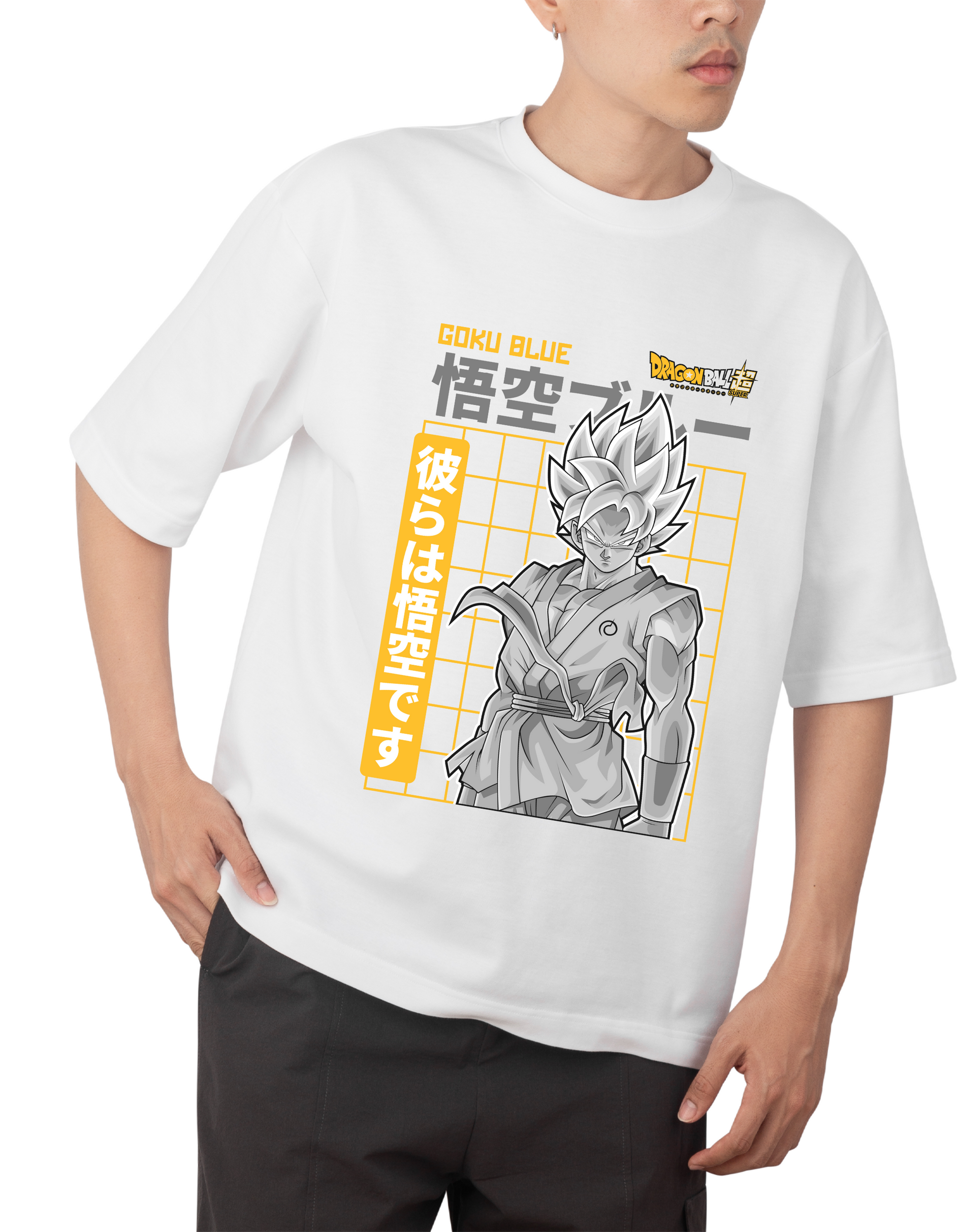 Dragon Ball Super Goku Blue Oversized Graphic Tee
