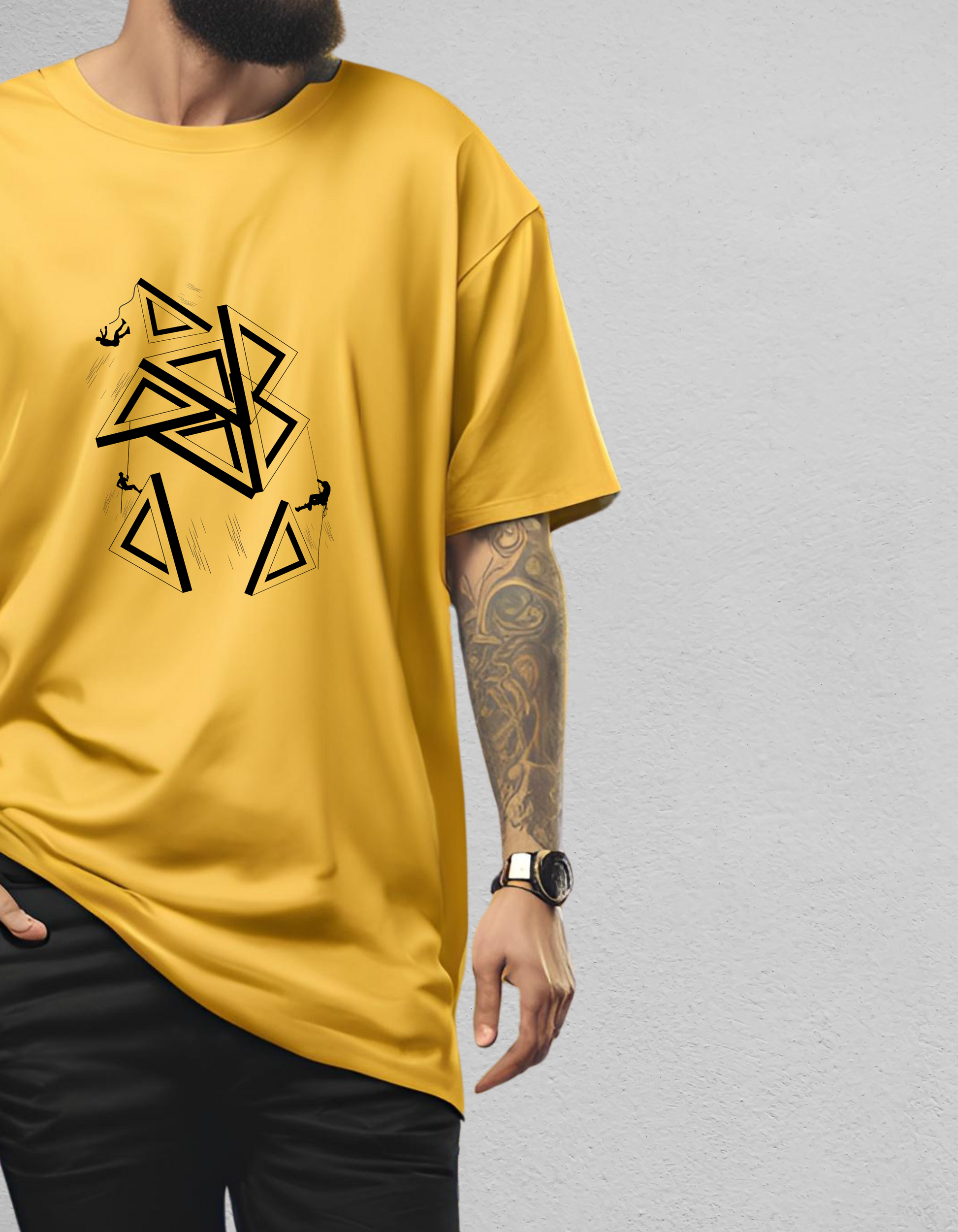 Adventure Seeker's Oversized T-Shirt in Mustard Yellow