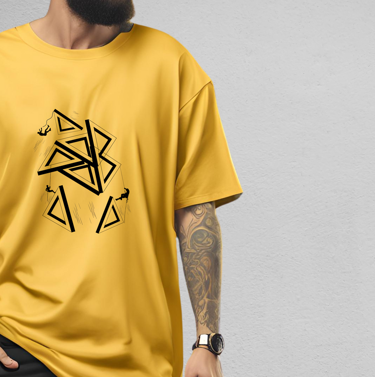 Adventure Seeker's Oversized T-Shirt in Mustard Yellow