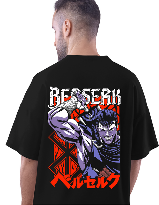 "Ultimate Anime Oversize Set: 'Berserk' Black & 'Kakarot' White Tees"