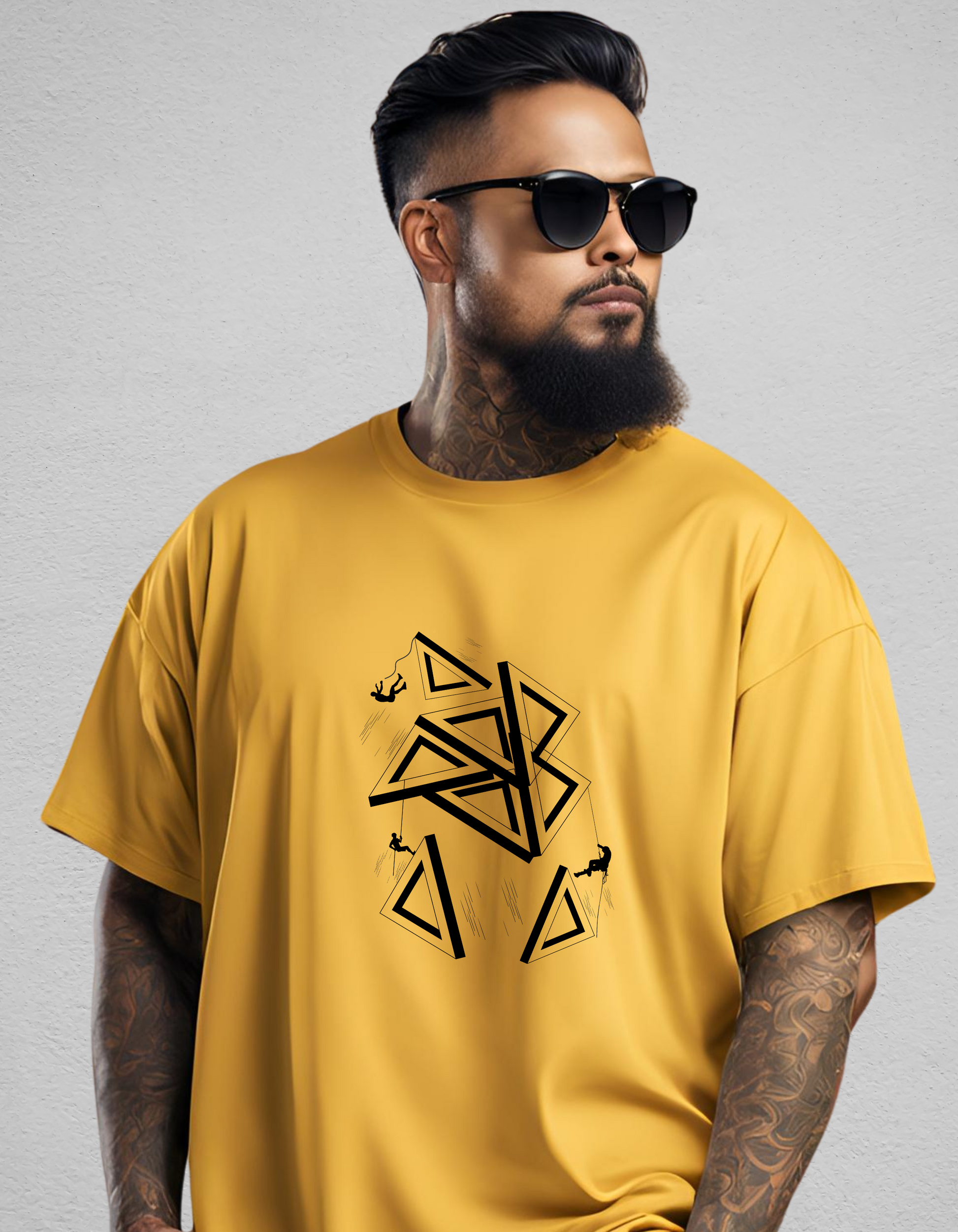Adventure Seeker's Oversized T-Shirt in Mustard Yellow