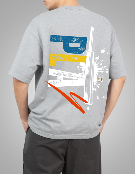 "Smash It in Style: Oversized Cricket Graphic Tee"