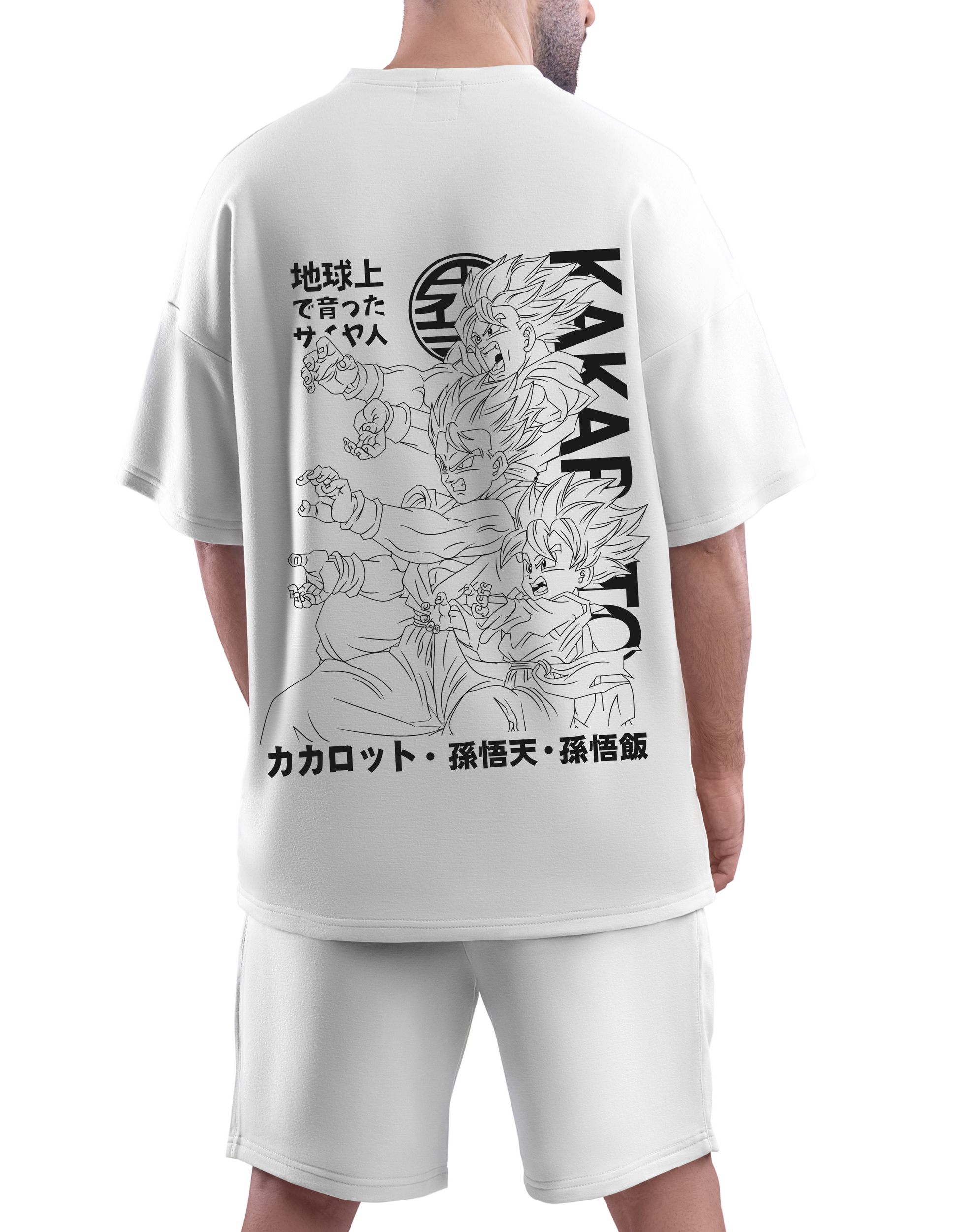 "Ultimate Anime Oversize Set: 'Berserk' Black & 'Kakarot' White Tees"
