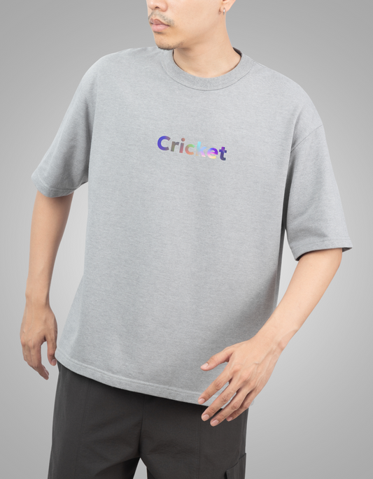"Smash It in Style: Oversized Cricket Graphic Tee"