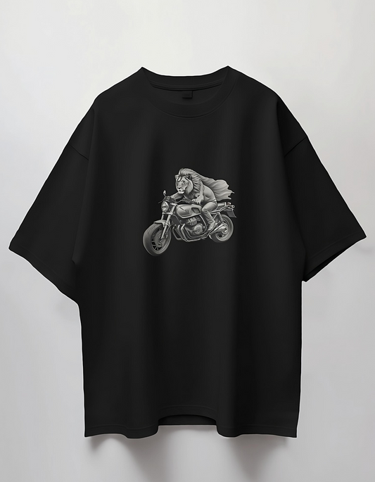 Lion on a Motorcycle: The Lion Biker Tee