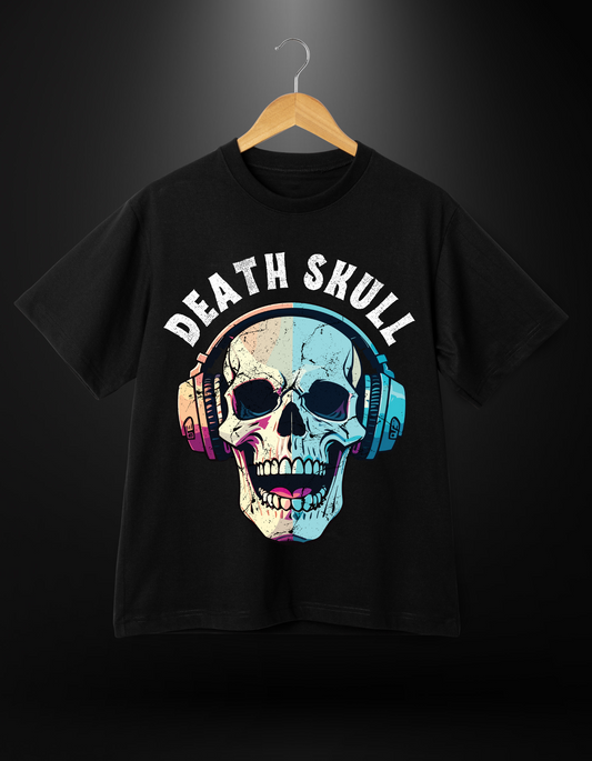 Death Skull Headphones Graphic T-Shirt
