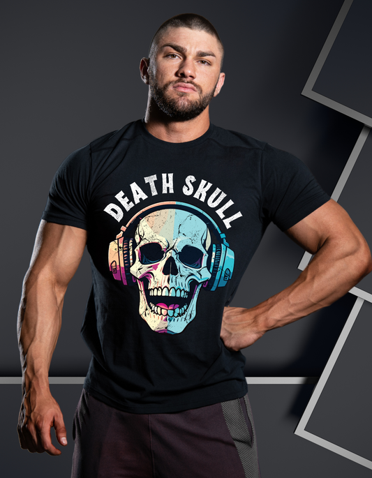 Death Skull Headphones Graphic T-Shirt
