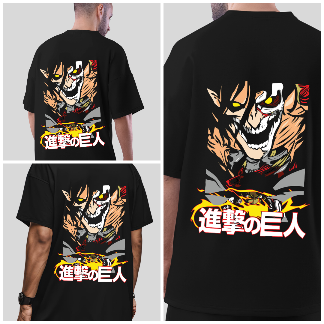 Attack on Titan Anime Design - Eren Yeager and Titans Graphic