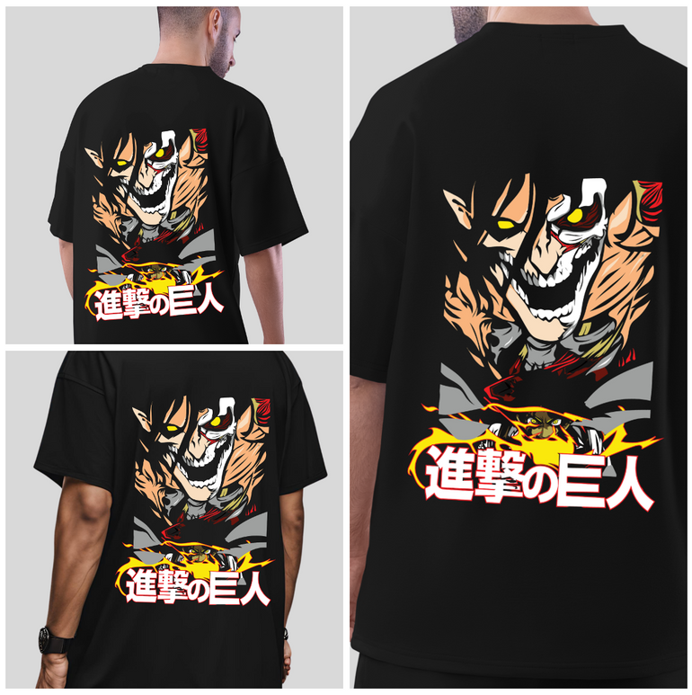 Attack on Titan Anime Design - Eren Yeager and Titans Graphic