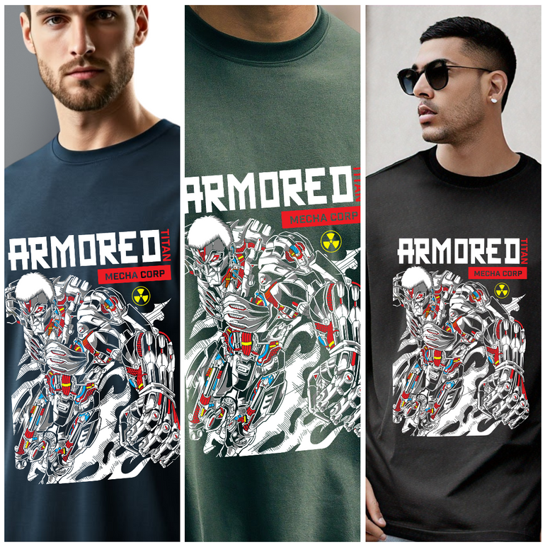 Armored Titan Mecha Corp Oversized Graphic Tee