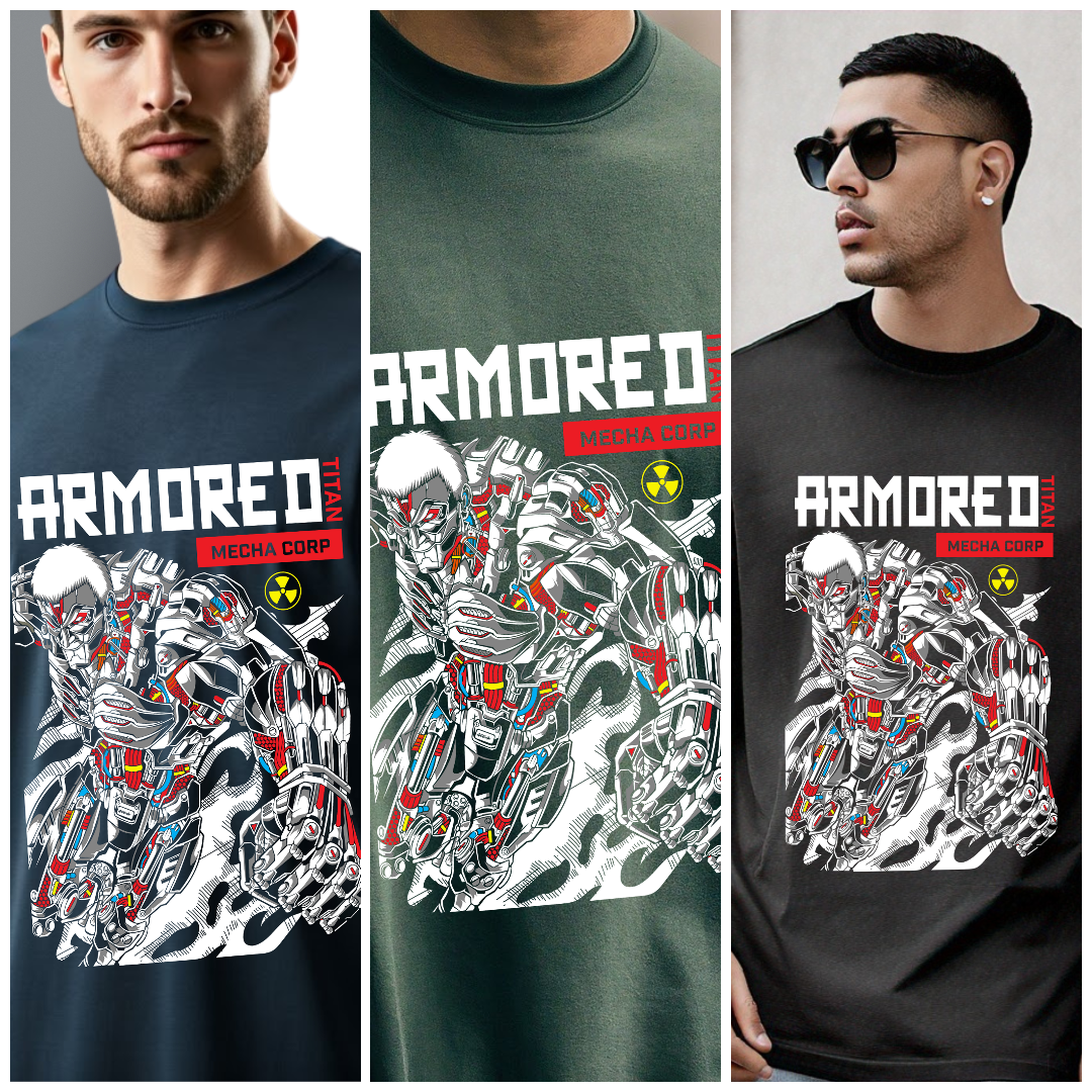 Armored Titan Mecha Corp Oversized Graphic Tee
