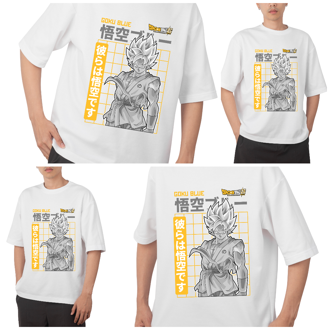 Dragon Ball Super Goku Blue Oversized Graphic Tee