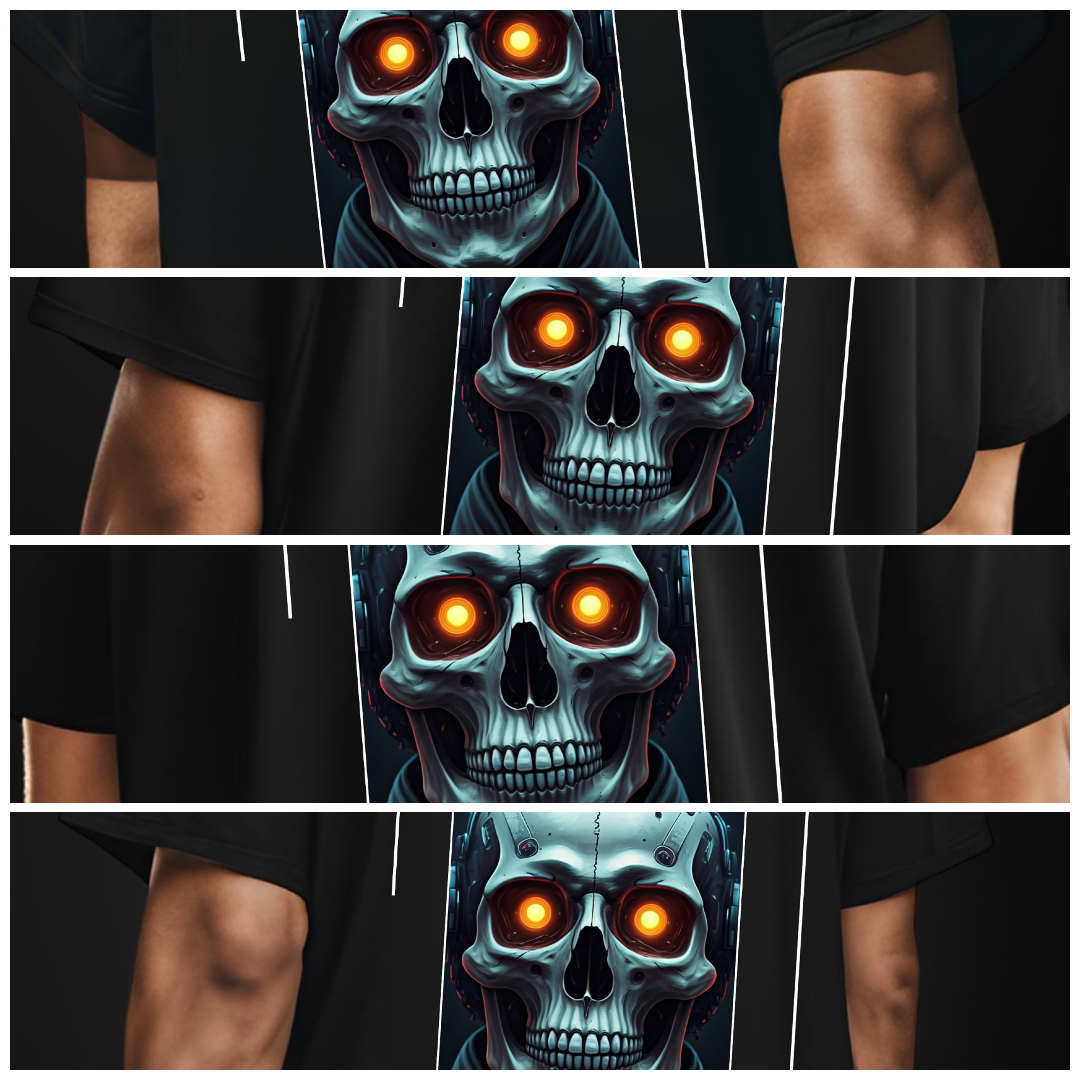 Epic Cyberskull Oversized Graphic Tee - Futuristic Streetwear