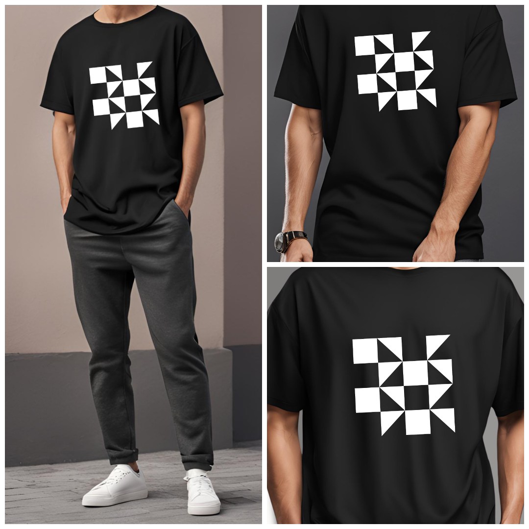 Geometric Monochrome Men's T-Shirt