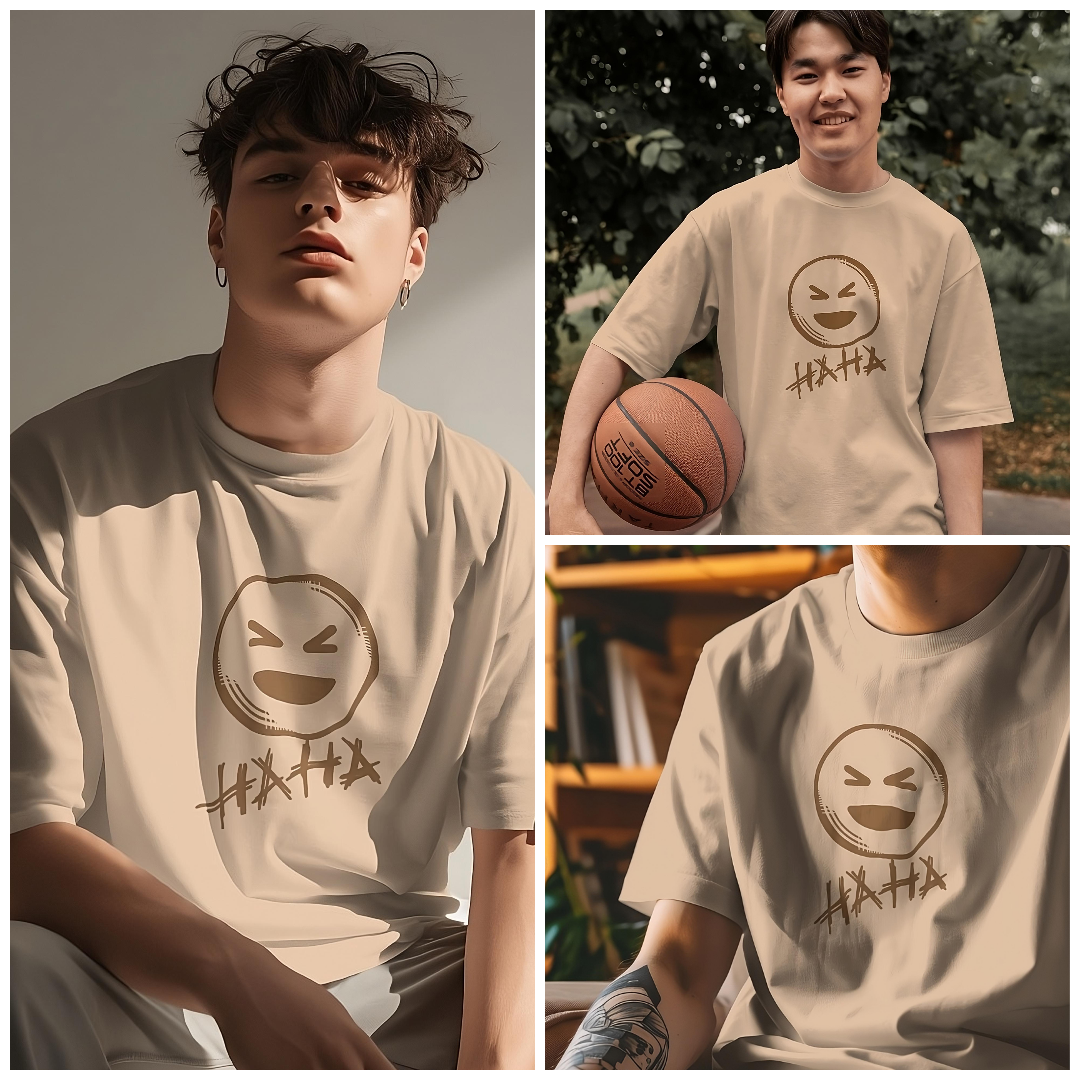 The "HAHA" Oversized Tee: For When You're Serious About Not Being Serious